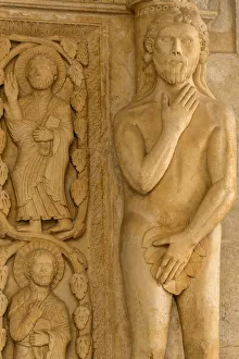 Images Dated 16th August 2017: Europe, Balkan, Croatia, Trogir, Detail of Cathedral