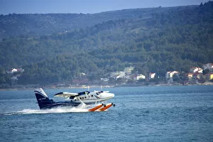 Images Dated 28th August 2015: Europe, Balkans, Croatia, Korcula, European Coastal Airlines seaplane which flies