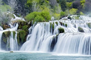 Images Dated 6th August 2014: Europe, Croatia, Dalmatia, Sibenik Knin, waterfalls in Krka National Park