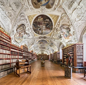 Library Prints: Europe, Czech Republic, Prague, Strahov Monastery, Strahov Library, Theological Hall