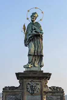 Europe, Czech Republic, Prague, Charles Bridge, Statue of John of Nepomuk