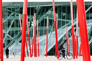 Theatre Prints: Europe, Dublin, Ireland, Bord Gais Energy theatre entrance along Grand Canal dock
