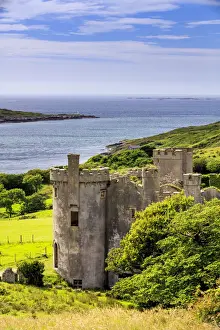 Europe, Dublin, Ireland, Clifden castle along the scenic Sky road in Connemara