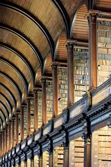 Irish Gallery: Europe, Dublin, Ireland, Trinity College library interior