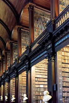 Europe, Dublin, Ireland, Trinity College library interior