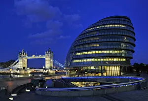 Images Dated 15th June 2012: Europe, England, London, City Hall and Tower Bridge