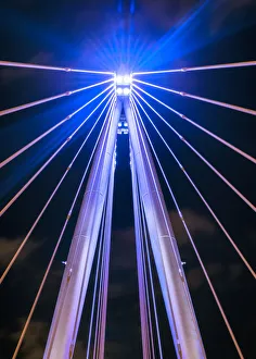 Steel Prints: Europe, England, London, Hungerford Bridge
