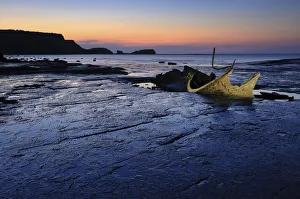 Rust Prints: Europe, England, North Yorkshire, Whitby, Saltwick Bay at low tide