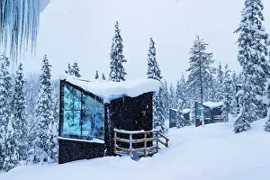 Ruka Prints: Europe, Finland, a luxury resort cabin in the forest near Ruka