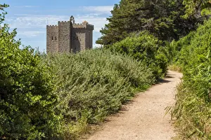 Cannes Prints: Europe, France, Cote D Azur. The fortified monastery of Saint-Honorat near to Cannes