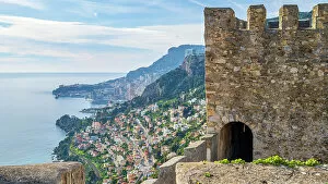 Images Dated 3rd February 2023: Europe, France, Cote D'Azur. View from the castle of Roquebrune towards Monaco