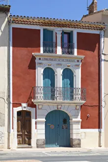 Herault Prints: Europe, France, Occitanie, Herault, Marseillan, colourful facade of a building in