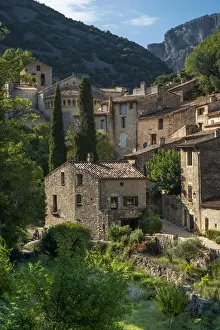 Cathar Prints: Europe, France, Occitanie. The medieval village of Saint-Guilhem-le-Desert in
