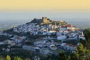 Europe, Iberia, Portugal, The Alentejo, view of the fortified medieval hilltop town
