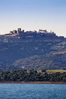 Evora Prints: Europe, Iberia, Portugal, The Alentejo; view of Alqueva lake and the medieval hilltop