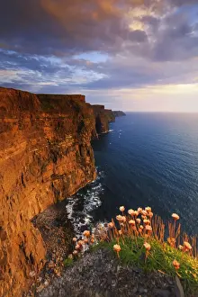 Europe, Ireland, Clare county, Cliffs of Moher at sunset
