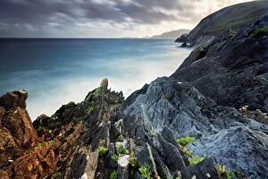 Images Dated 26th July 2017: Europe, Ireland, Kerry, Slea Head sea stacks along Dingle peninsula