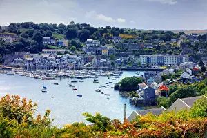 Overview Prints: Europe, Ireland, Kinsale village and little harbour overview from a viewpoint