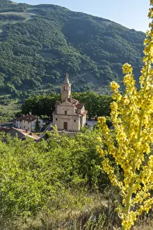 Trail Prints: europe, Italy, the Abruzzi. the church of the little village Gioia Vecchio in
