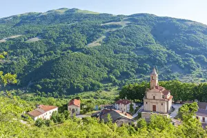 europe, Italy, the Abruzzi. the church of the little village Gioia Vecchio in