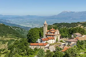 europe, Italy, the Abruzzi. the church of the little village Gioia Vecchio in