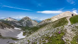 Footpath Prints: europe, Italy, the Abruzzi. On a footpath in the Gran Sasso National Park