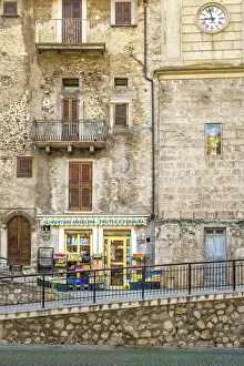 Shop Prints: Europe, Italy, Abruzzo. The ancient town of Scanno in the mountains