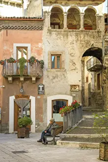 Typical Prints: Europe, Italy, Abruzzo. The ancient town of Scanno in the mountains