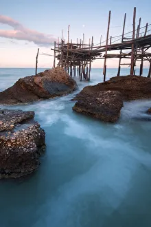 Europe, Italy, Abruzzo, Ortona, Chieti district. Trabocchi Coast
