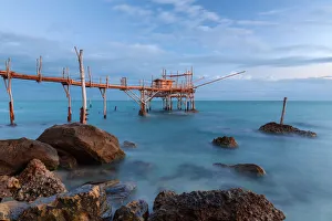 Europe, Italy, Abruzzo, Ortona, Chieti district. Trabocchi Coast