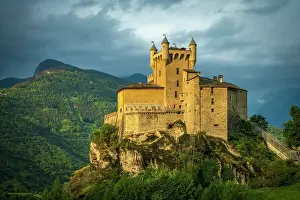 Aosta Prints: Europe, Italy, Aosta Valley. The beautiful castle of Saint Pierre in the morning light