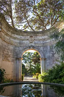 Salento Prints: europe, Italy, Apulia. The garden and its fountain of the Masseria Brusca near to Nardo