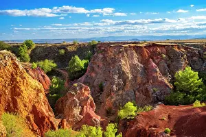 Europe, Italy, Apulia. The old bauxite mines of Spinazzola, now a beautiful hiking area