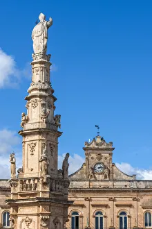 Images Dated 1st December 2020: europe, Italy, Apulia. Ostuni, the Guglia Sant Oronzo