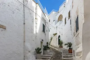 Ostuni Prints: europe, Italy, Apulia. Ostuni, the white facades of the houses in the historic center