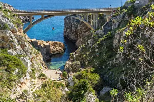 Salento Prints: europe, Italy, Apulia. Salento, the Ciolo Channel and bridge near to Gagliano del Capo