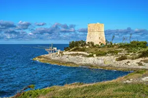 Gargano Prints: Europe, Italy, Apulia. A traditional fishing trabucco near Vieste