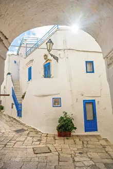 Ostuni Prints: Europe, Italy, Apulia. A typical white street in the centre of Ostuni
