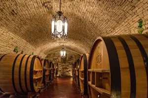 Barrels Prints: europe, Italy, Apulia. the wine cellar of Torrevento near to Castel del Monte
