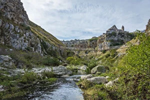 Images Dated 1st December 2020: europe, Italy, Basilicata. Matera, the suspension bridge over the river Gravina