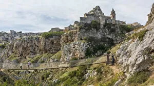 Images Dated 1st December 2020: europe, Italy, Basilicata. Matera, the suspension bridge over the river Gravina