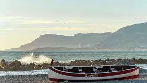 Images Dated 3rd February 2023: Europe, Italy, Bordighera. A winter afternoon on the beach of Bordighera