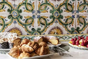 Europe, Italy, Campania. Breakfast with fresh pastries