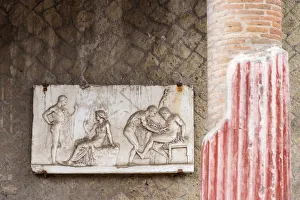 Images Dated 28th May 2019: Europe, Italy, Campania. Herculaneum. Marble relief