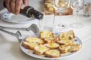 Europe, Italy, Campania. A moment during the olive oil tasting at Villa Dora, near