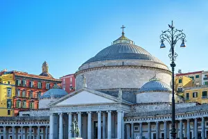 Napoli Prints: Europe, Italy, Campania. Naples. The Church Francesco da Paola in Piazza del Plebiscito