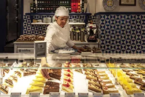 Images Dated 28th May 2019: Europe, Italy, Campania. A detail of a pastry shop in Minori