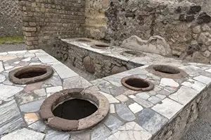 Vesuvius Prints: Europe, Italy, Campania. roman food shop in the ancient Herculaneum