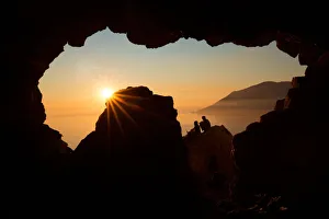 Europe, italy, Campania, Salerno district. Amalfi coast at sunset