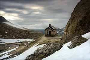 Alpine Pass Prints: Europe, Italy, Dolomites, Alps, Trentino Alto Adige, Fassa Valley, Pordoi Pass
